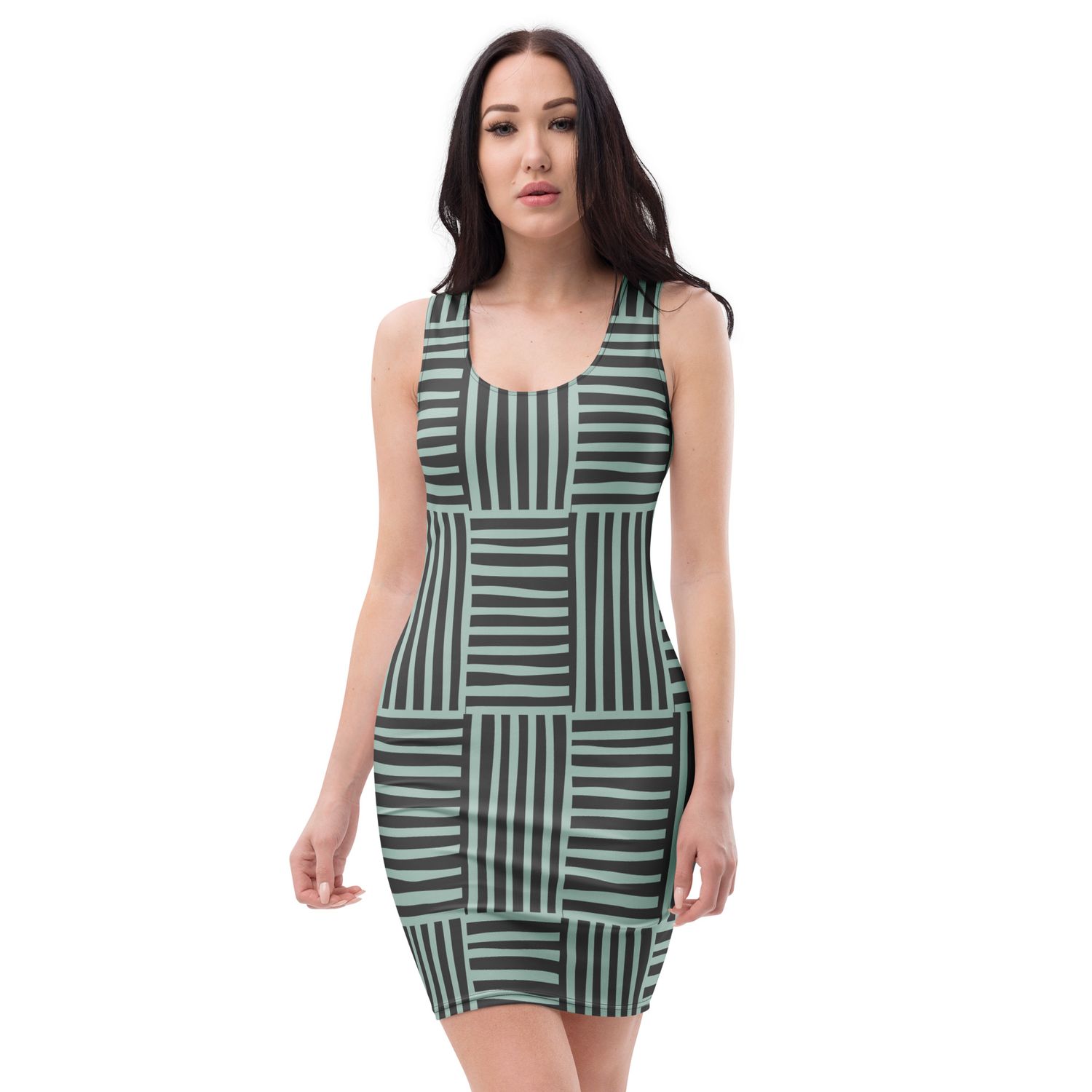 Black, White Bodycon Dress