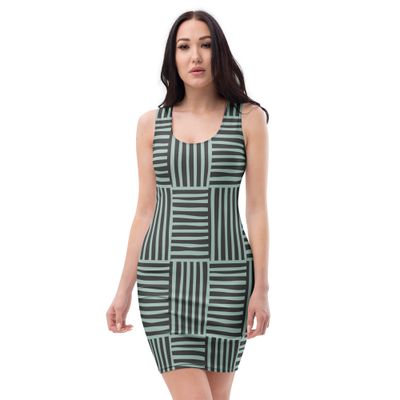 Black, White Bodycon Dress