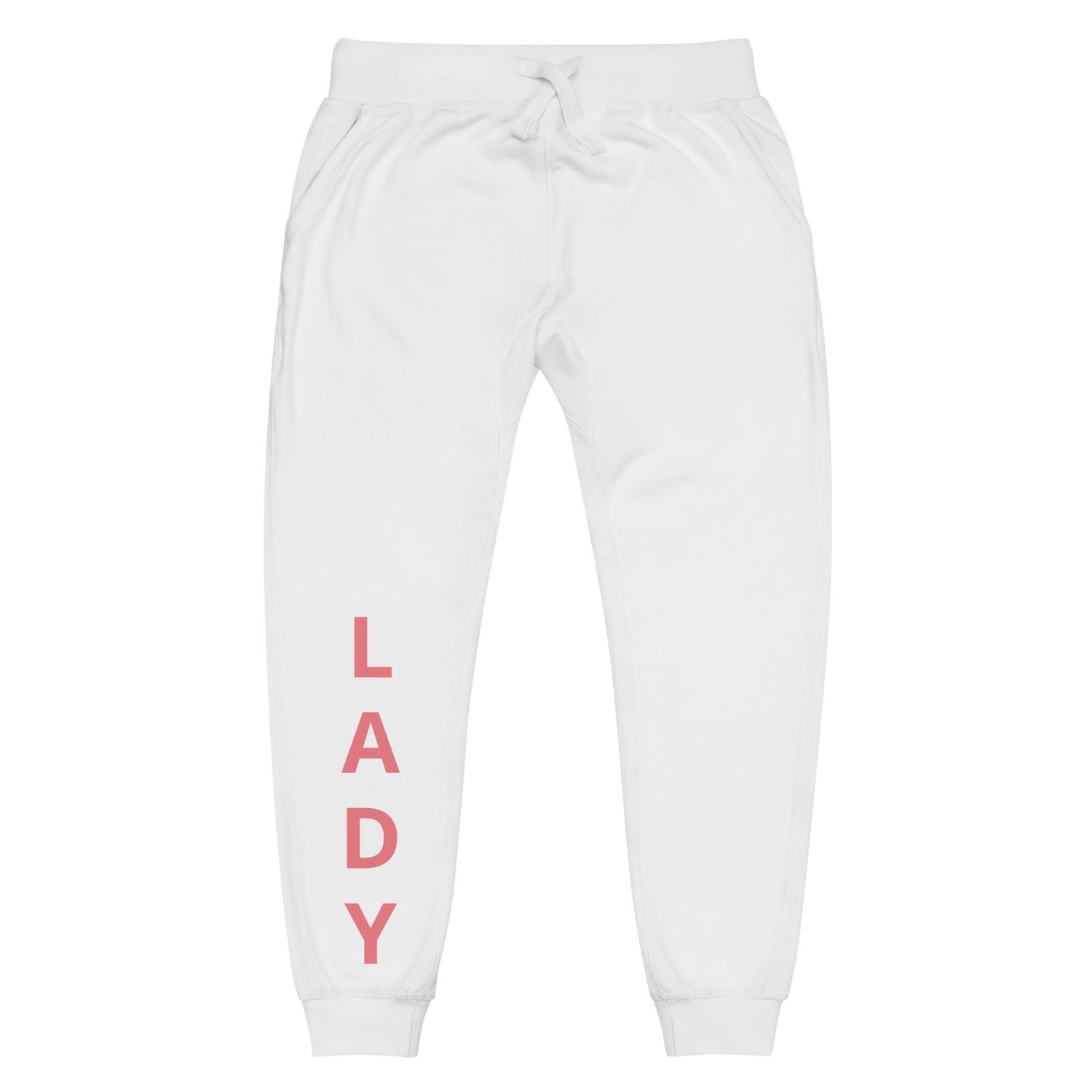 Women's White Fleece Sweatpants