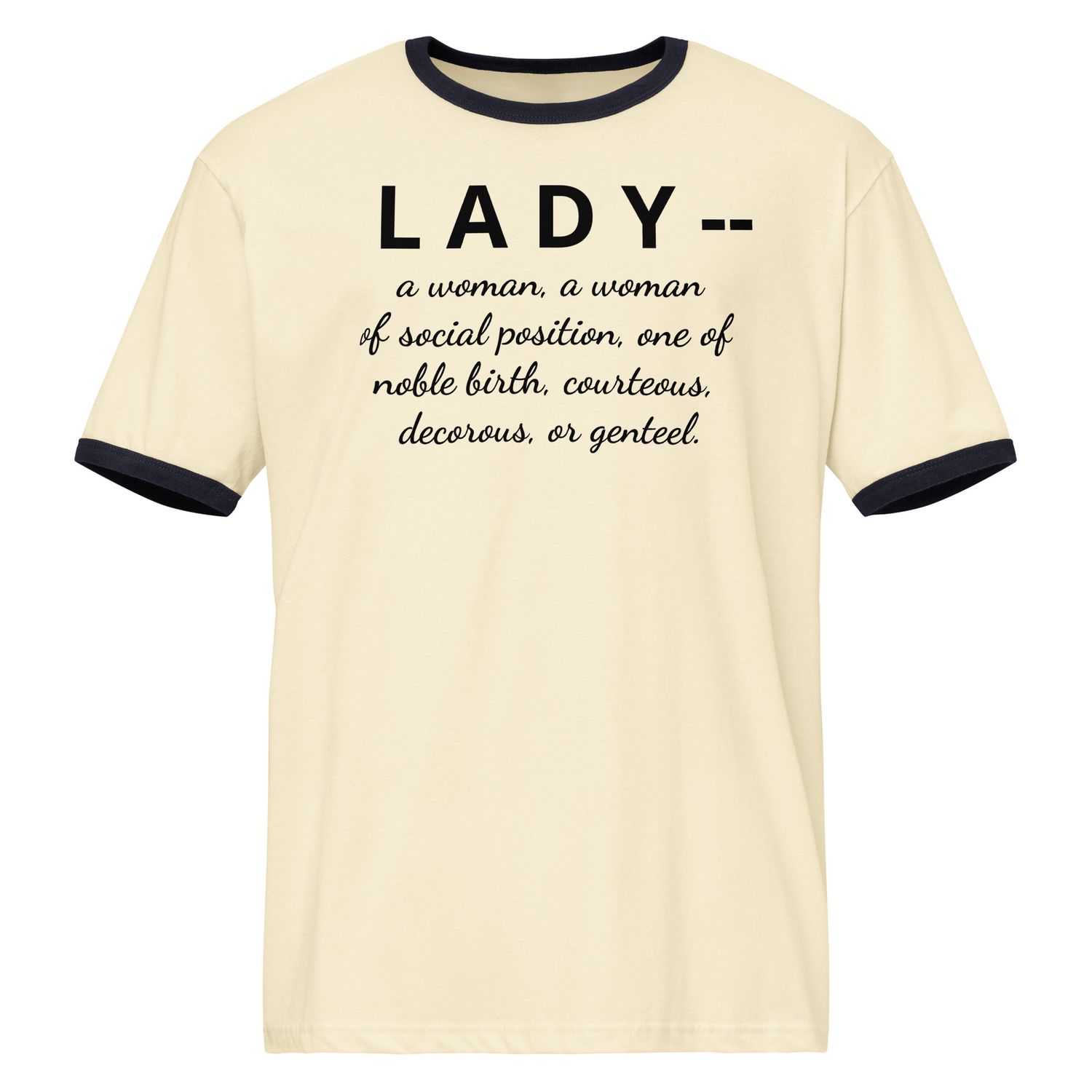 Natural, Midnight Navy Ringer T-shirt