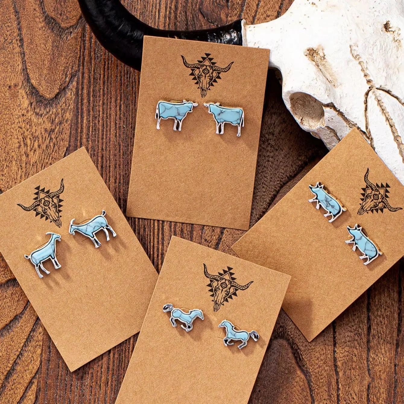 Turquoise Animals - Stud Earrings