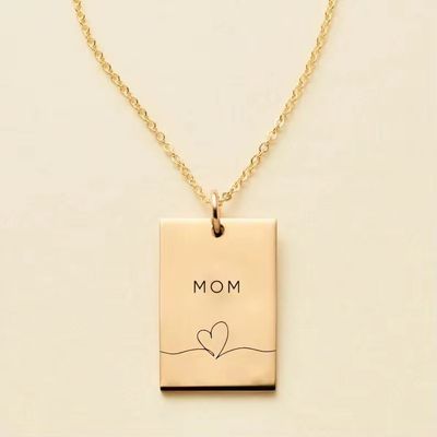 Mothers Day Necklace - &quot;MOM&quot; pendat and chain