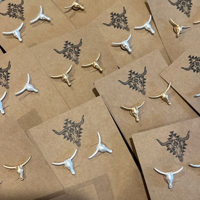 Longhorn earings - south western studs