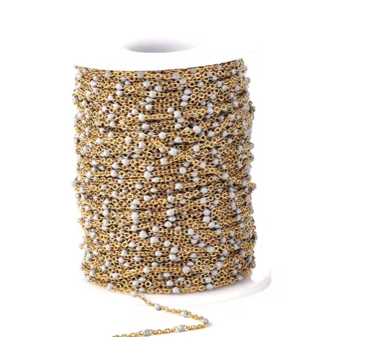 Satellite Chain - Stainless Steel + PVD Gold, Pleading (By The Meter)