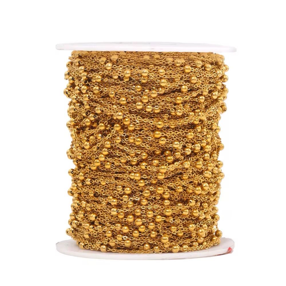 Satellite Chain - Stainless Steel + PVD Gold, Pleading (By The Meter) SKU