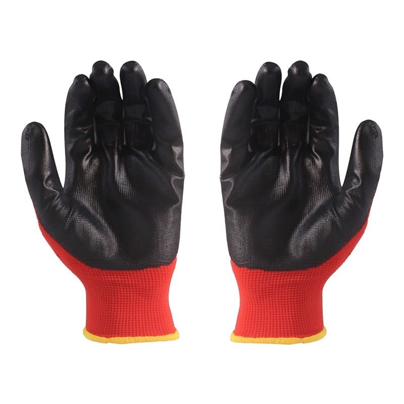 POLYESTER – NITRILE COATING –  SIZE 10  Black