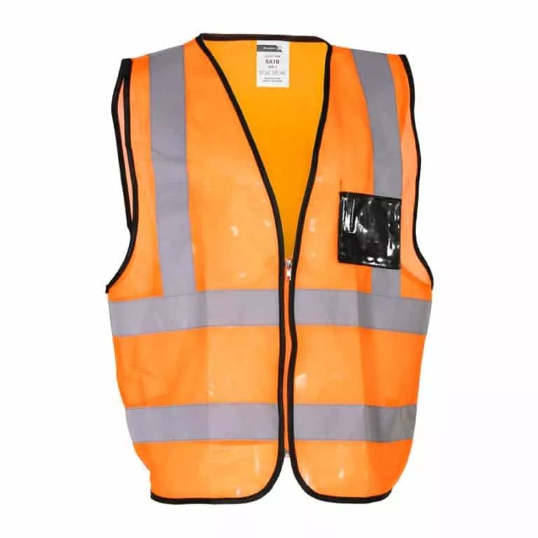 REFLECTIVE ZIP 100gsm VEST SLEEVELESS – SOLID MESH – ID POUCH – EN4