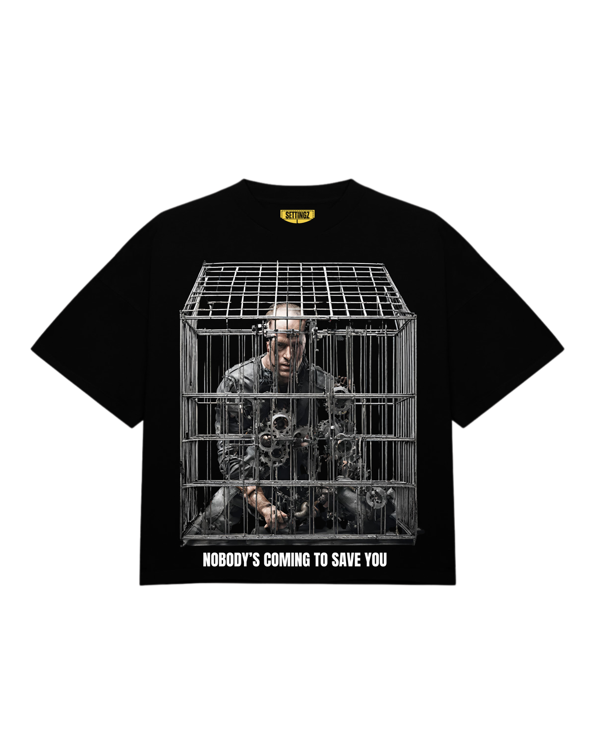 SAVE YOURSELF GRAPHIC TEE  [BLACK]