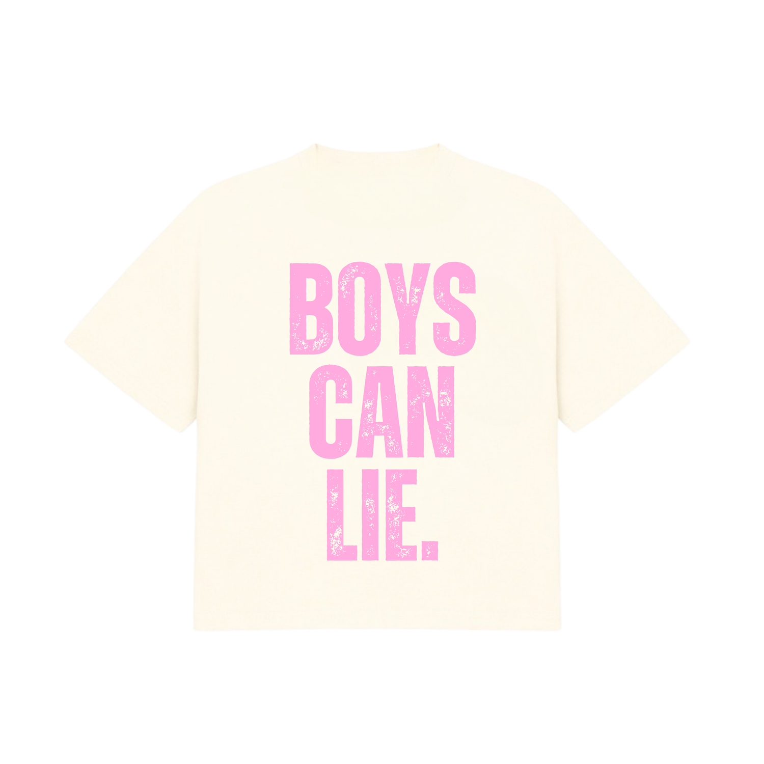 BOYS CAN LIE TEE. [CREAM]