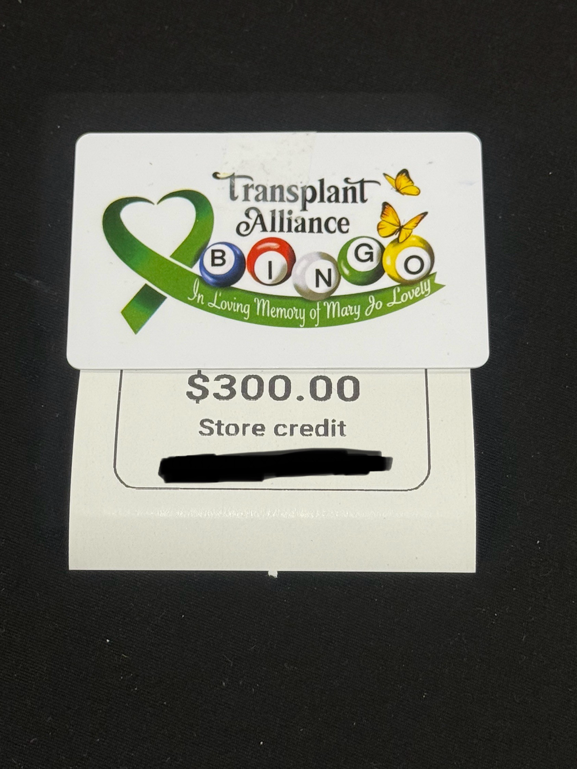 08.12.25 $300 Transplant Alliance Bingo Gift Card​!