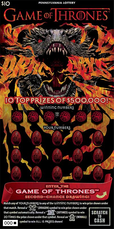 06.27.25 Game of Thrones $10 Scratch-Off