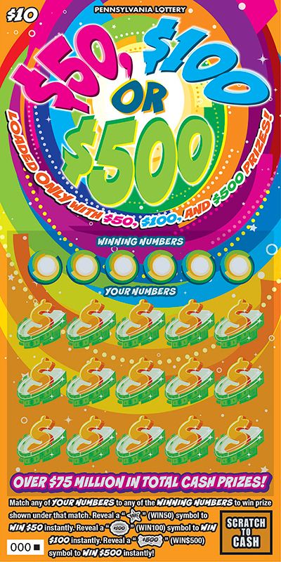 09.10.25 $300 in $50, $100 or $500 PA Scratchers