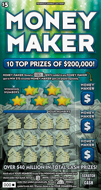 8.28.25 Money Maker PA Scratch-Off Full Book