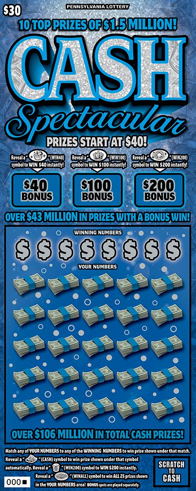 09.27.25 $300 in Cash Spectacular PA Scratchers 000-009