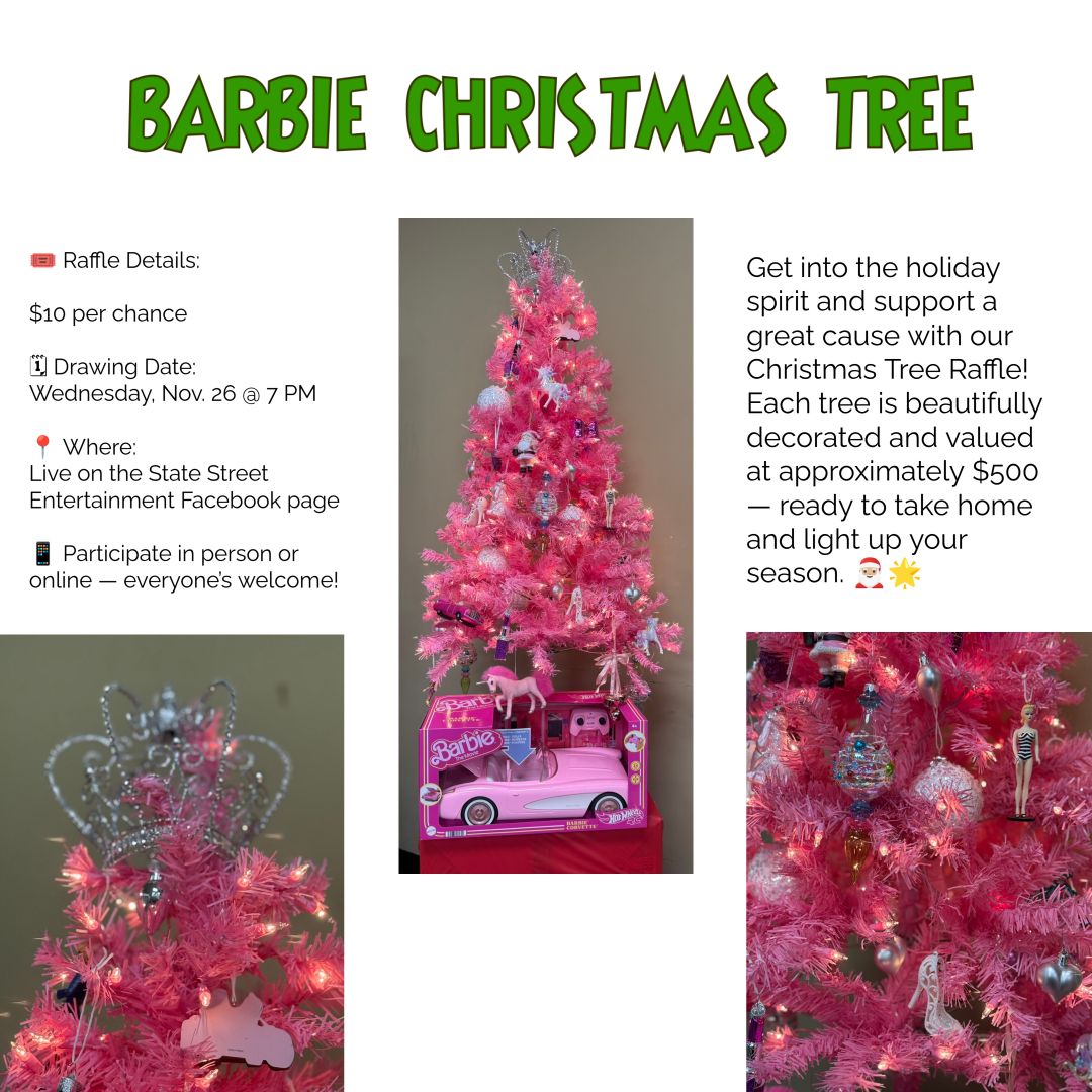11.02.25 BARBIE CHRISTMAS TREE RAFFLE!