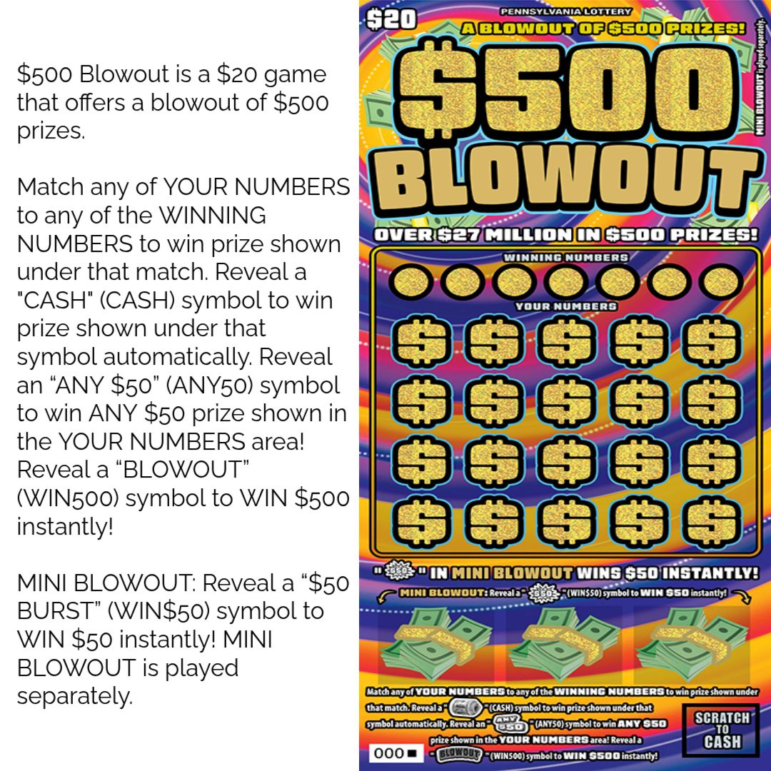 05.10.26 $300 in $500 Blowout PA Lottery Tickets 015-029