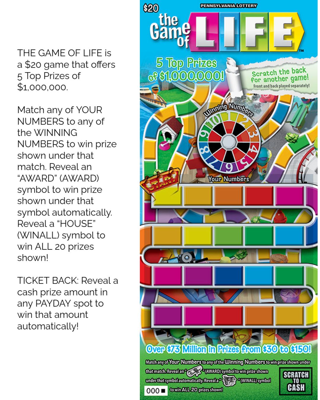 06.13.26 $300 in The Game of LIFE PA Lottery Scratch-Off Tickets 015-029