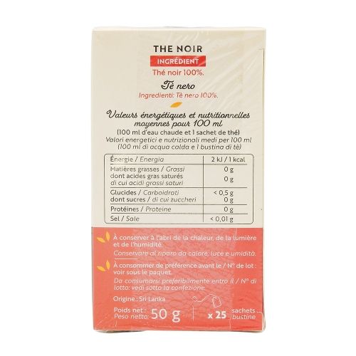 Thé noir English breakfast boîte 25 sachets Renuté