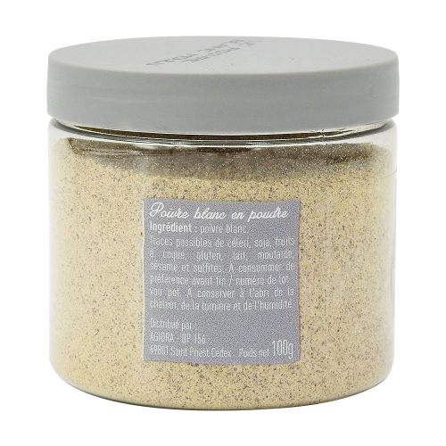 Aide culinaire Bédros - Poivre blanc moulu pot 100g