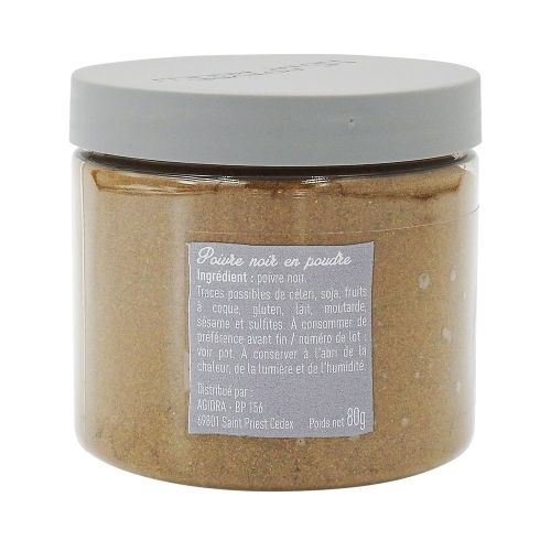 Aide culinaire Bédros - Poivre noir moulu pot 80g