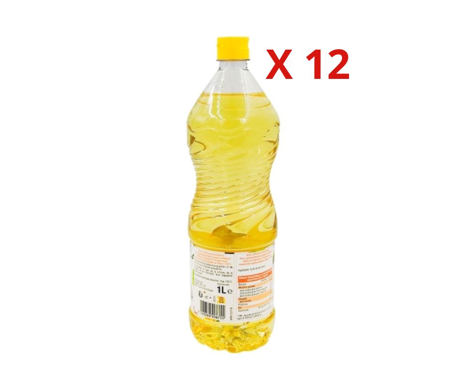 Huile de tournesol - carton de 12 bouteilles de 1L