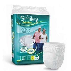 SMILEY - Couche adulte taille L - 10 Pcs
