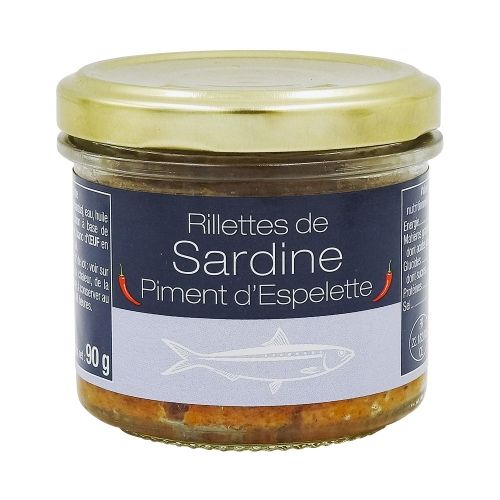 Rillettes de sardine au piment d'Espelette pot 90g