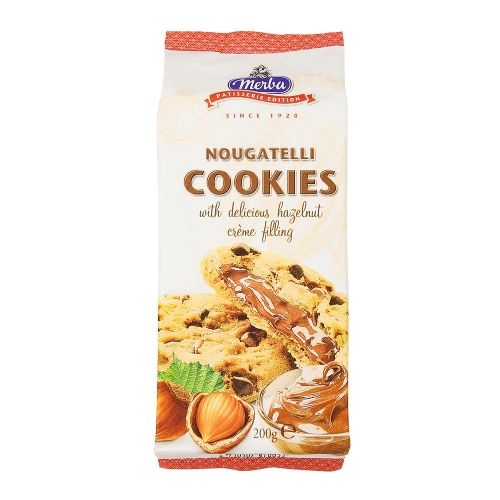 Cookies pépite chocolat fourrage noisette pqt 200g