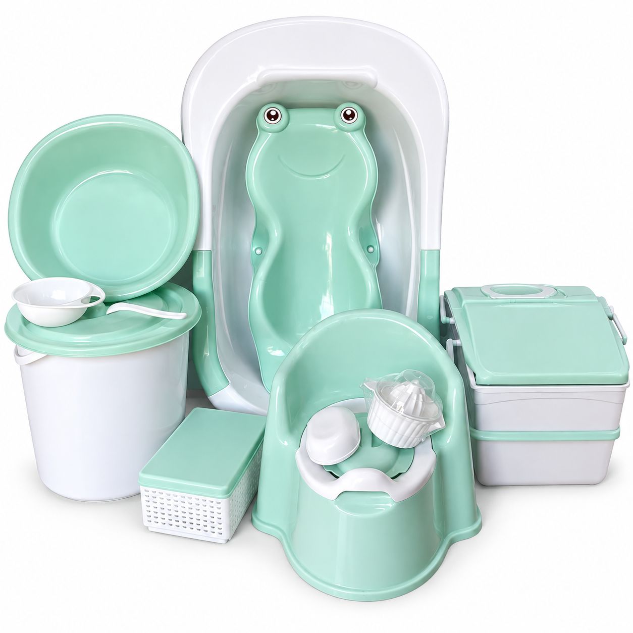 Ensemble de bain pour bébé – Kit complet - Vert Ensemble de bain pour bébé – Kit complet - Vert