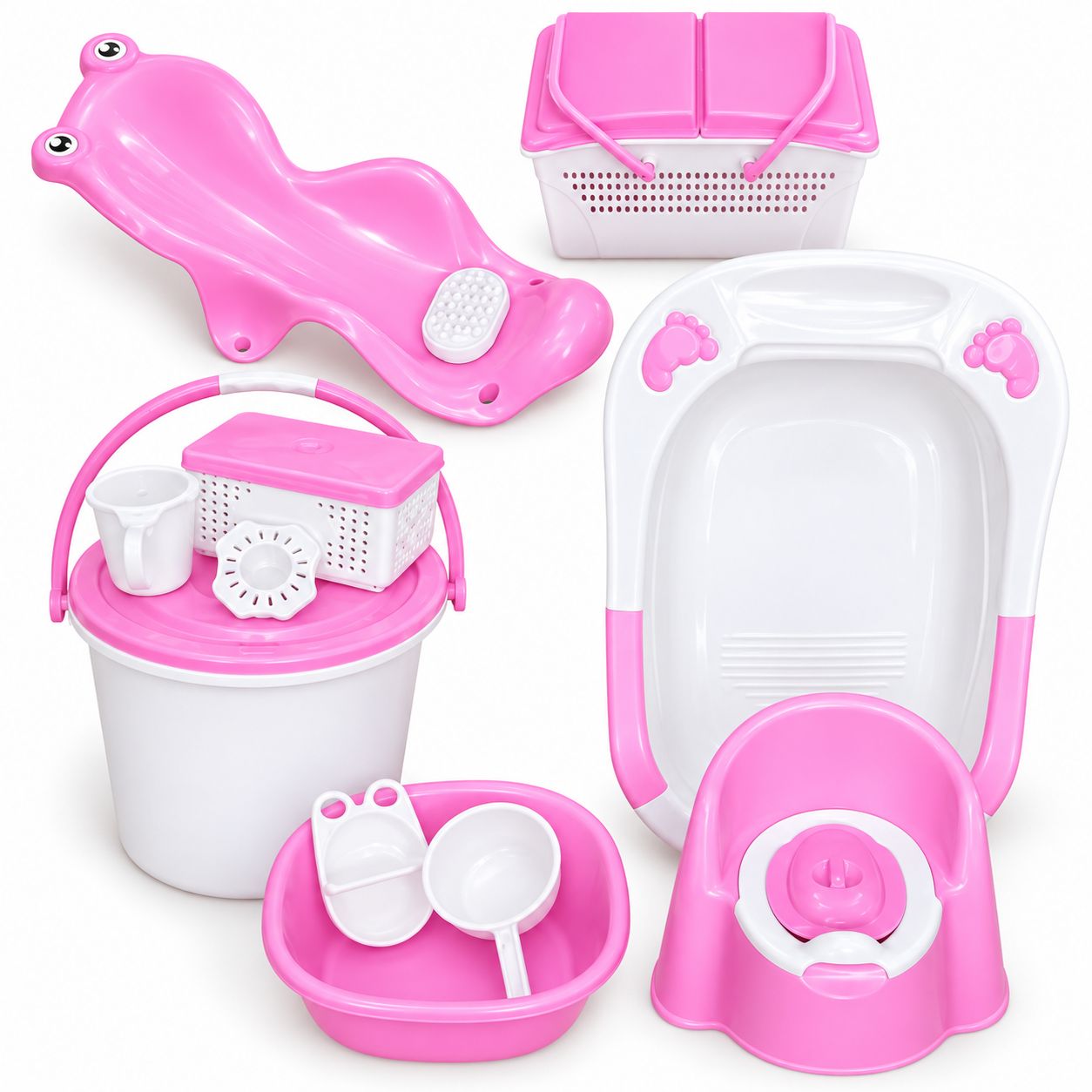 Ensemble de bain pour bébé – Kit complet - Rose Ensemble de bain pour bébé – Kit complet - Rose