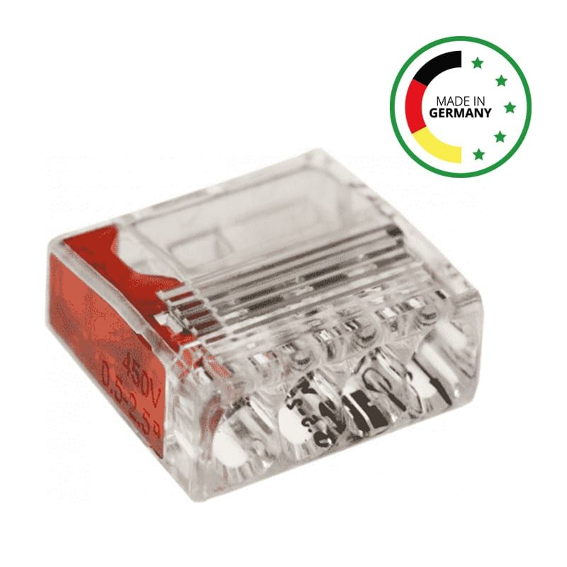 KLEMME MINI | 4-FACH | PRO 100 STÜCK | 4 x 0,5 - 2,5 mm² |