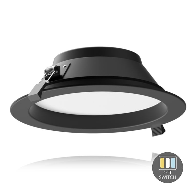 LED DOWNLIGHT | ORTHO | CCT-SWITCH | Ø195 | 18 W | SCHWARZ