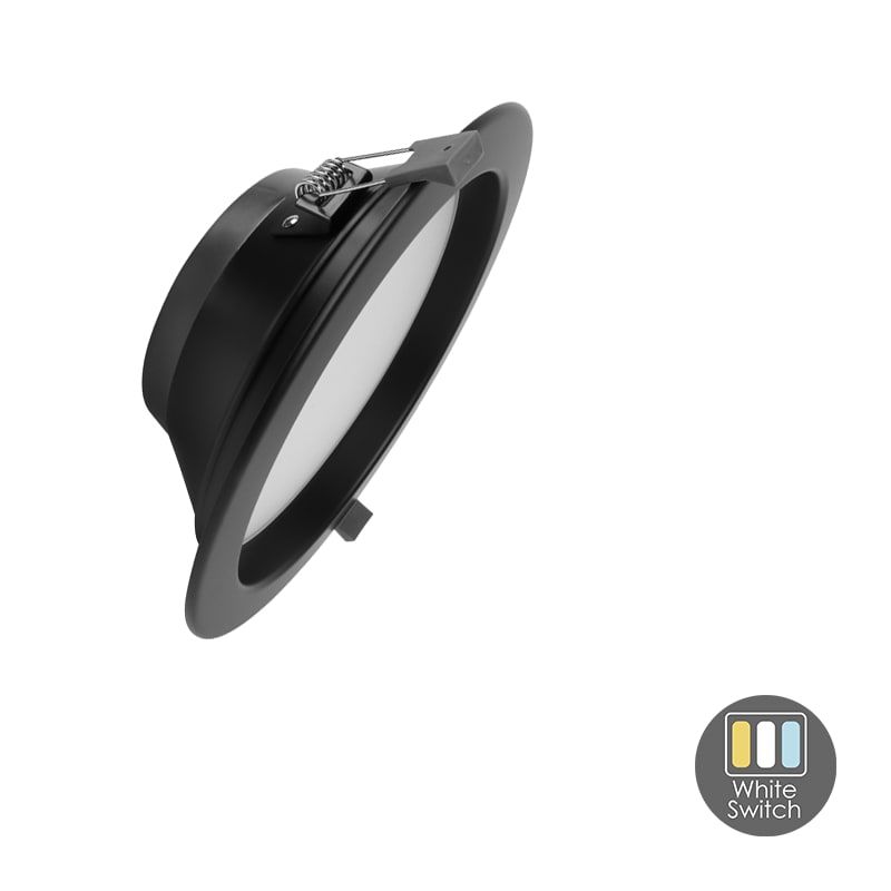 LED DOWNLIGHT | ORTHO | CCT-SWITCH | Ø195 | 18 W | SCHWARZ