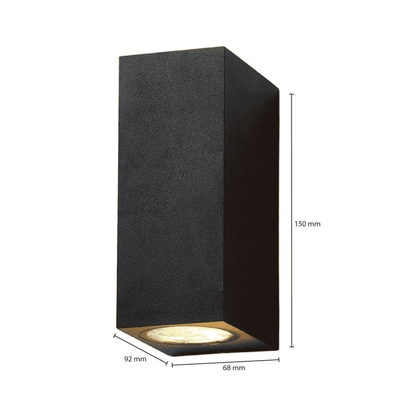 WANDLEUCHTE GALATEA 2xGU10-FASSUNG SCHWARZ