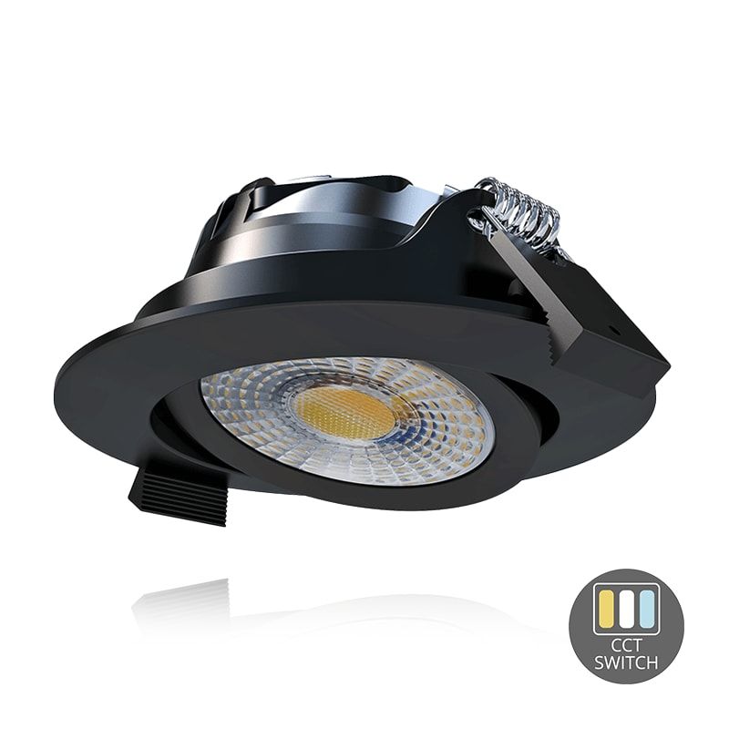 LED-EINBAUSTRAHLER | MIRAN | SLIM-FIT | 6W | DIM | SCHWARZ | CCT-SCHALTER | IP65