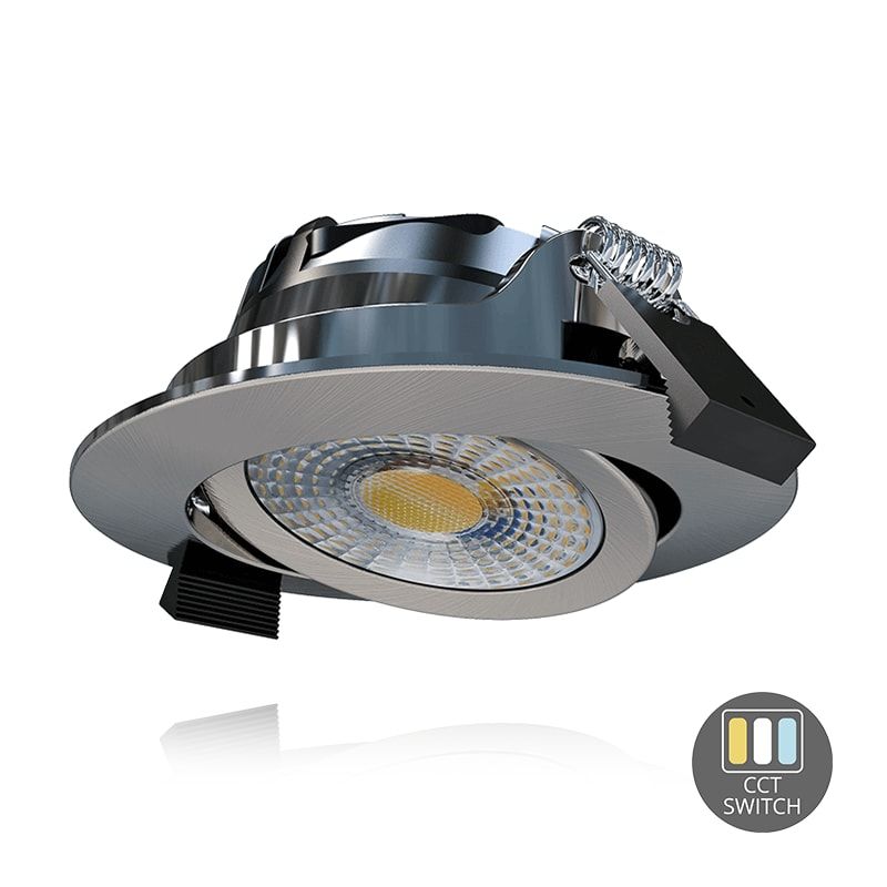 LED-EINBAUSTRAHLER | MIRAN | SLIM-FIT | 6W | DIM | SILBER | CCT-SCHALTER | IP65