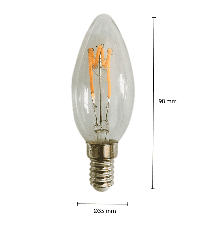 LED-FILAMENT | E14 | LED-KERZENLAMPE | DIMMBAR | KLAR | 1,6 W