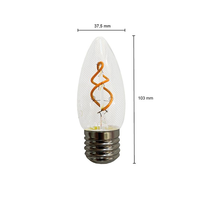 LED-FILAMENT | E27 | KERZENLAMPE | DIMMBAR | KLAR | 2W
