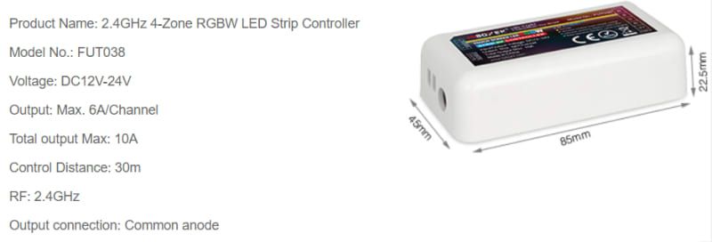 MI-LIGHT 4 ZONE | RGB+W | STREIFENCONTROLLER