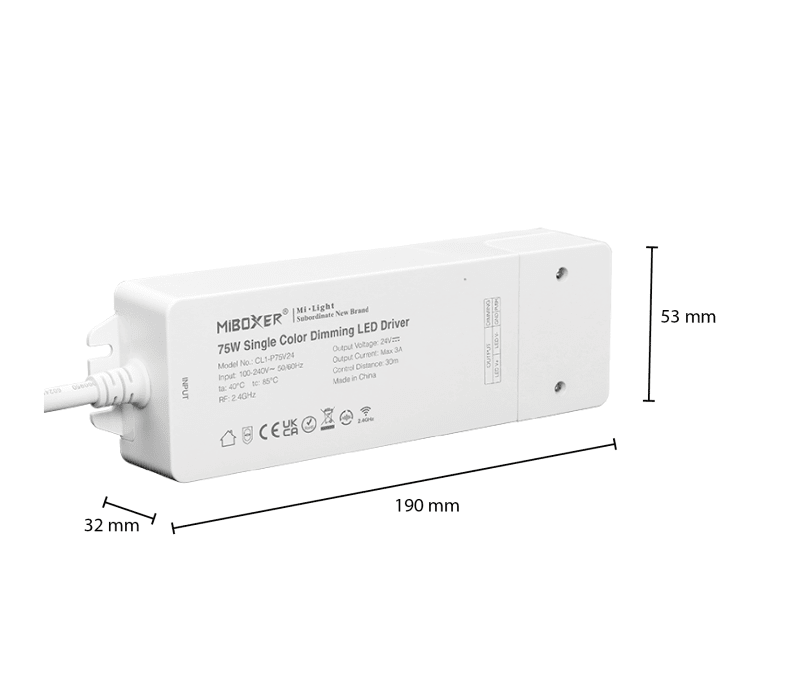 MI-LIGHT DRIVER | 24V | 75W | EINFARBE