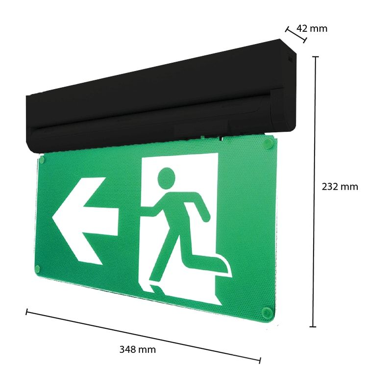 NOTBELEUCHTUNG | MIRA | SCHWARZ | 3,5W | IP20 (EINSCHLIESSLICH PLATTEN)