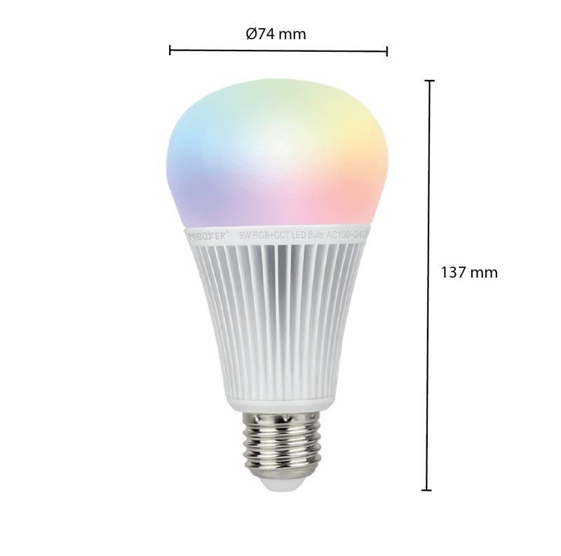 MI-LIGHT LED-LAMPE E27 9W RGB+CCT