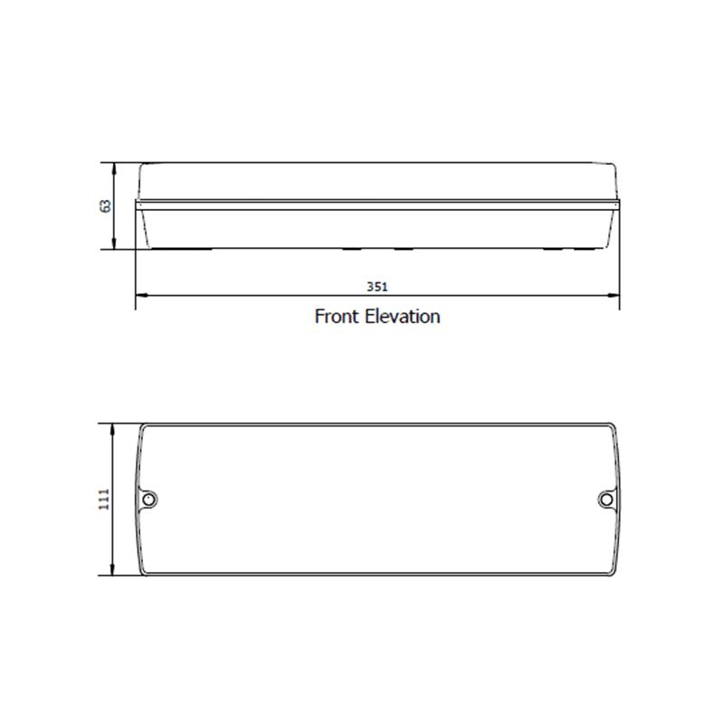 NOTLICHT | 3W | SCHWARZ | MILCHIGE ABDECKUNG