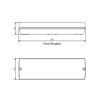 NOTLICHT | 3W | SCHWARZ | MILCHIGE ABDECKUNG