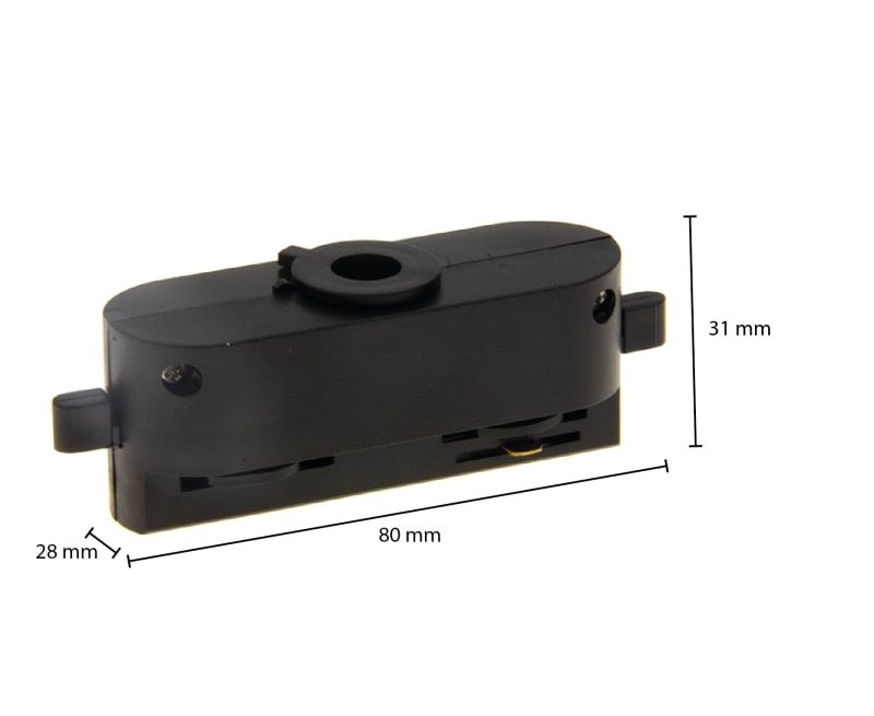 1-PHASEN SCHIENENADAPTER SCHWARZ
