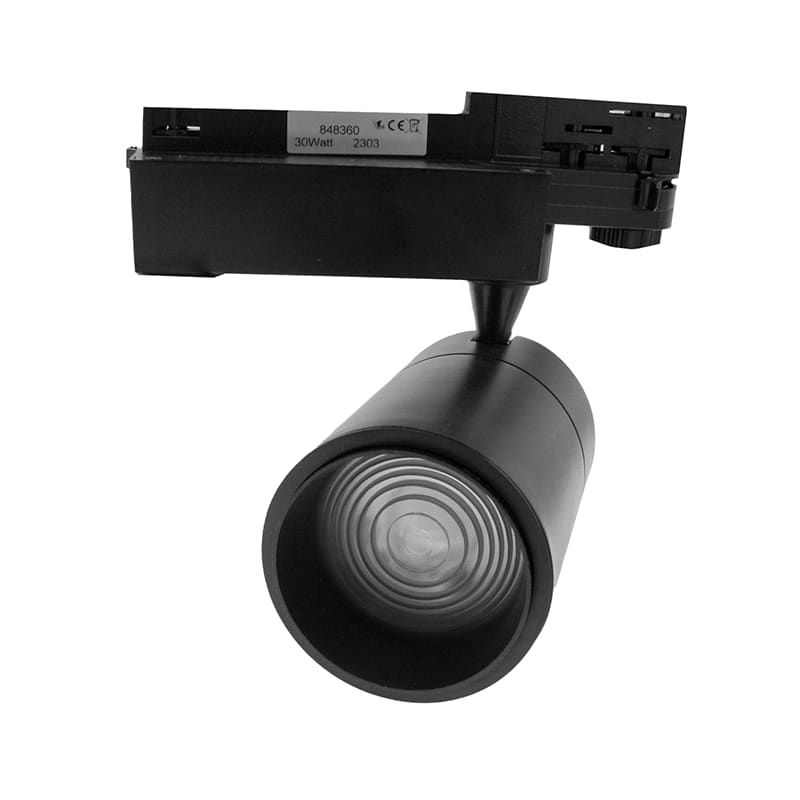 3-PHASEN RAILSPOT ORCUS 15°-60° ZOOMBAR 30W SCHWARZ DIMMBAR