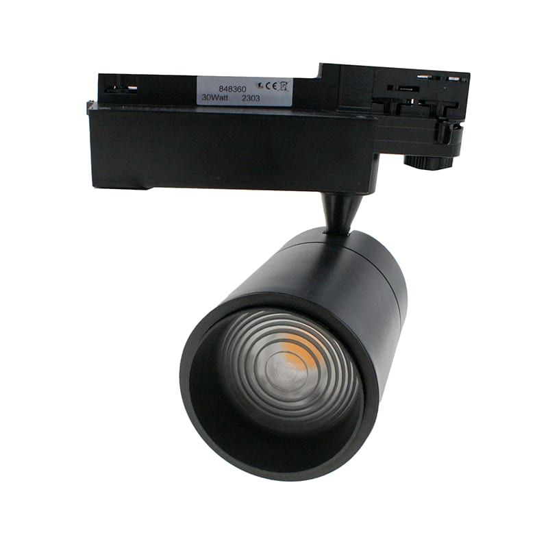 3-PHASEN RAILSPOT ORCUS 15°-60° ZOOMBAR 30W SCHWARZ DIMMBAR
