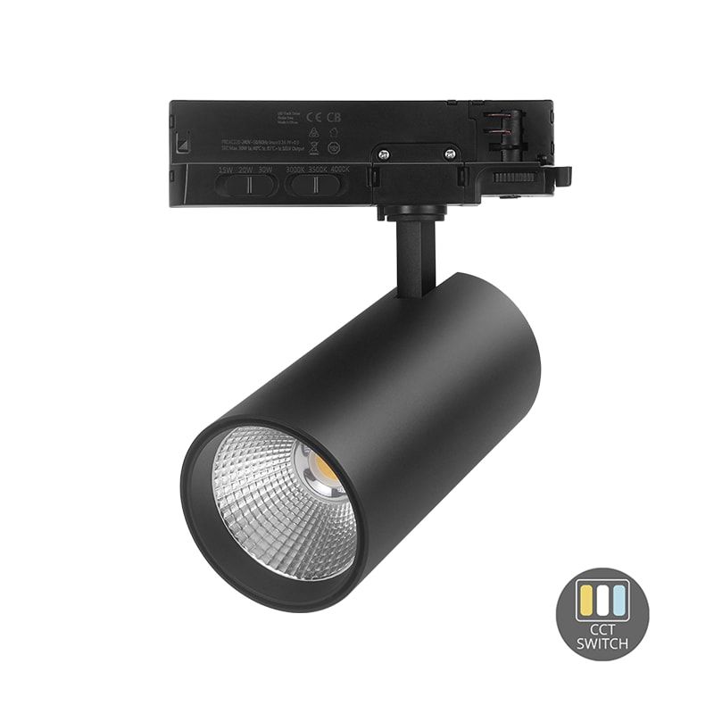 3-PHASEN SCHIENENSPOT | ROSALIN | 10W-20W-30W | SCHWARZ | DIMMBAR | CCT-SCHALTER