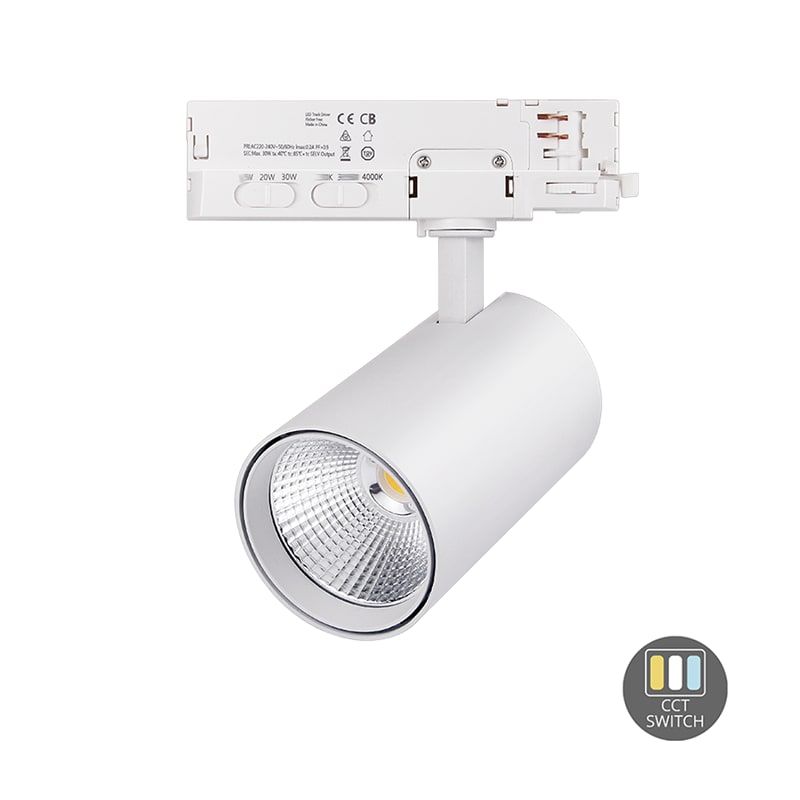 3-PHASEN SCHIENENSPOT | ROSALIN | 10W-20W-30W | WEISS | DIMMBAR | CCT-SCHALTER
