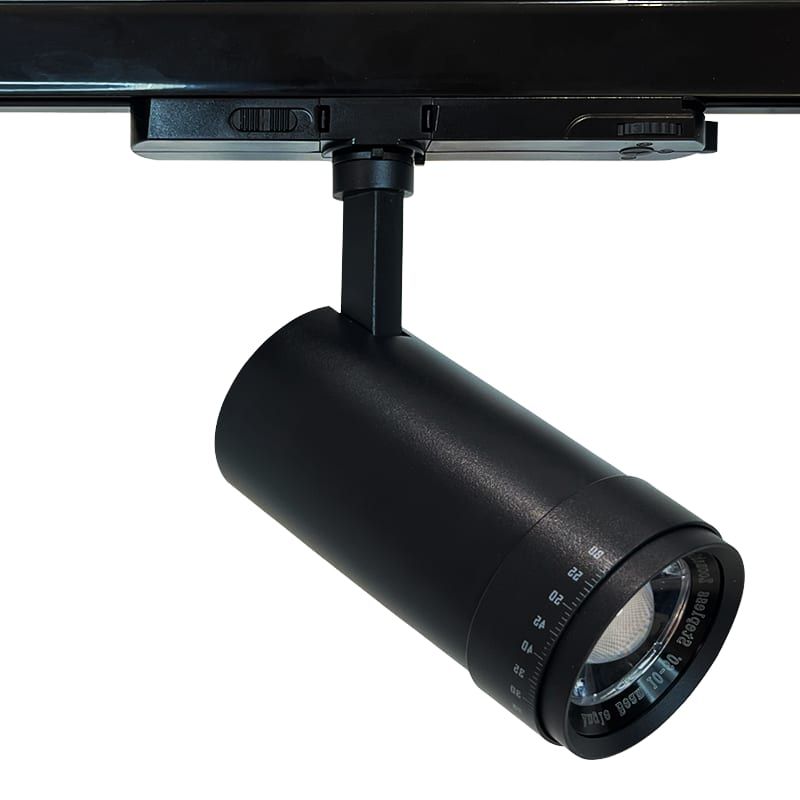 3-PHASEN SCHIENENSPOT | ZOOMBAR | WATTSCHALTER | CCT-SCHALTER | SCHWARZ
